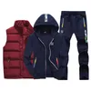 Survêtements pour hommes Sweat Suit Winter Vêtements pour hommes Ensembles pour hommes 3 pièces Gilet à capuche Ensemble polaire Zipper Casual Sport Sweatpant Hommes Survêtement Outfit 220919