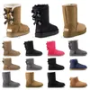 Luksusowa moda damska designerskie buty buty kasztan o północy granatowy czarny szary różowy platforma futrzane skórzane botki Outdoor Snow zimowe botki płaskie trampki