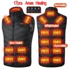 Erkek yelek 17 adet ısıtmalı ceket moda erkekler kat zeki usb elektrikli ısıtma termal sıcak giysiler kış ısıtmalı yelek plussize 220919