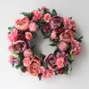 Dekorativa blommor kransar Peony Simulated Garland Rattan Ring Decoration POGRAPHY PROPS Wedding Wreath Flower Home Door Decoration 220919