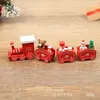 Décoration de Noël Train en bois et en plastique Joyeux décor pour Noël Père Noël Cadeaux pour enfants Navidad 2022 Bonne année 2023 HH22-297