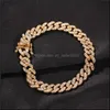 Chaînes Iced Out Miami Chaîne Cubaine Lien Hommes Chaînes En Or Collier Bracelet Mode Hip Hop Bijoux 9 Mm 1151 B3 Drop Delivery 2021 Cou Dha0F