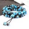 Strand Bracelet en pierre naturelle hommes Yoga guérison 8mm feu Agates perle charme collier chanceux méditation élastique Bracelets bijoux pour femmes