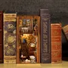 Objets décoratifs Figurines 2023 DIY Book Nook Shelf Insert 3D Bookshelf Insert Retro Eternal Bookstore Toy With LED For Brithday Handmade Gift 7Color 220919