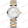 Hoogwaardige Aziatische horloge Quartz Elektronische dameshorloge kalenderdisplay 34 mm witte diamanten wijzerplaat 425.20.34.20.55.004 Luxe rosé goudstraap roestvrijstalen horloges