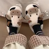 Slipper Soft Indoor Slippers For Children Kids Winter Home Bedroom Shoes With Faux Fur Cute Cow Fluffy House Kawaii Woman 220919