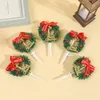 Mini Cake Inserts Christmas Baking Cards Leaf Garland Flags Holiday Decorations