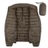 Męski parkas matt materiał zimowa kurtka Ultra światła mężczyzn z piórem wiatrówki Man lekki przenośny ciepły płaszcz 220919