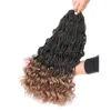 14 pollici ondulati torsione senegalese capelli all'uncinetto estremità libere fibra sintetica per capelli 35 fili / pz scatola trecce ombre capelli intrecciati LS24