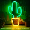 LED Neon Sign Night Light USB Powered Banana Cactus Pineapple Coconut Tree Love Popsicle Hello Rose Backplane Lights for Bedroom Decor