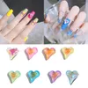 Nail Art Dekorationen 50 Teile/beutel Aurora Candy Crooked Herz Dekoration Mokka Glas Kristall Strass Charms AB Farbe Edelsteine Schmuck Teile DZ-91