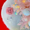 크리스마스 장식 122cm 나무 치마 골드 실버 스팽글 깃털 흰색 플러시 매트 크리스마스 파티 장식 홈