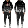 Tracksuits voor heren Tracksuit Clown Grafische pullover en broek Set 2 -delige Ffor Parage Letter Print Plus size jogger pakken voor mannen