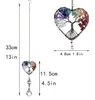 Yoga Healing Spiritual Home Window wall Hanging pendant Decor Tree Of Life hang Chakra Stone Prism Natural Crystal Charm Ornament car accessories