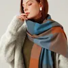 Scarves Designer knitted spring winter women scarf plaid warm cashmere scarves shawl luxury brand neck bandana Striped 220920