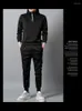 남성용 트랙 슈트 2022 가을 패션 캐주얼 스포츠웨어 세트 2 피스 풀오버 단색 까마귀 바지 XL Hoodi