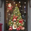 Wall Stickers Christmas Gift Santa 2023 Year Xmas Tree Window Decoration Elk Snowflake Glass Merry 220919