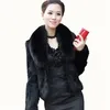 Women's Fur Faux High Quality Rabbit Hair Coat Warm Outerwear Autumn Winter Short Collar Jacket Overcoat 220919