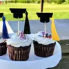 الإمدادات الاحتفالية التخرج من Topper Cake Hat Cupcake Grad Pick Party Cap تختار الحلوى 2022 مسواك الزخارف لأغطية الديكور