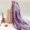 Party Decoration 100st Wedding Wands With Bells Silk Ribbon Colorful Streamers önskar Fairy Stick Home Favors