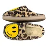 Zapatillas moda leopardo cara sonriente cálido acogedor interior unisex 2209207211246
