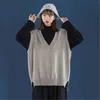 Damenpullover 1 Stücke Koreanische Herbst Winter Ärmellose Pullover Weste Frauen Vhals Gestrickte Lose Übergroße Weste Frauen Jumper Pull Femme Pullover J220915