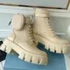 Women Designers Rois Boots Ankle Martin Boots and Nylon Boot military inspired combat bouch attached to the with bags size 35-42