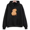 Women's Hoodies Funny Capybara Print Hoodie Women/Men Kawaii Cartoon Tops Sweatshirt For Girls Unisex Fashion Harajuku Graphic Hooded