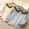 Pullover Spring Autumn Fashion 2 3 4 6 7 8 9 10 11 12 år Barn Outwear Cotton Lace Patchwork Sweatshirt For Kids Baby Girls 220919