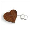 Jewelry Pouches Bags Jewelry Pouches Bags 40Gb Heart Walnut Wood Ring Box Proposal Engagement Holder Wooden C3 Drop Delivery 2021 P Dhbi3