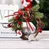 Dekorative Blumen 10 cm kreativer Mini Weihnachtskranz DIY Weihnachtsbaum Rattan Ornamente Dekorationen für Zuhause 2022 Jahr Navidad