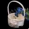 Party Decoration Elegant Smooth Satin Floral Bud Flower Girl Basket Romantic White Wedding Hanging Ceremony Decor Drop Delivery 2021 Dhvot