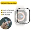 PET Soft Waterproof Screen Protector Film do Apple Watch Ultra 8 SE 7 45 mm 41 mm bez hartowanego szkła 6 5 4 3 2 1 42 38 mm Filmy HD