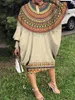 Casual Dresses Vintage Fashion Oversized Women Dress Bat Sleeve Party Evening Mid-Calf Maxi Loose African Long Sexy