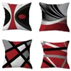 Coppa geometria rossa del cuscino 45x45 divano cuscino decorativo S di decorazioni per la casa nordica