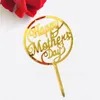 Festive Supplies 10pcs Happy Mothers Day Cake Topper Rose Gold Golden MOM Acrylic Birthday Party Dessert Decoration Mother's Gifts