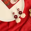 Stud yıl Noel Şarap Kırmızı Kadife Yay Küpe Kadın Mücevherleri Modaya Düzenli Kore Moda Hediye Boucle Oreille Femme Aretes de Mujer 220920