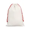 Sublimation Blank Santa Sacks DIY Sac à cordon personnalisé Sacs cadeaux de Noël Poche Transfert de chaleur Nouvel an BBE14296