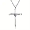 Hip Hop Cross Necklace Men Decorative Stainless Steel Nail Pendant Necklaces Fashion Jewelry Accessories