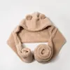 BeanieSkull Caps Fashion Winter Women Novelty Beanies Warm Cute Bear Ear Hat Casual Plush Scarf Set Solid Present 220920