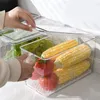 Förvaringsflaskor mat klass grönsaker frukt transparent låda färska behållare för hem stora kapacitet köksverktyg