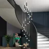 Hanglampen Zwarte Trap Kroonluchter Moderne Duplex Architectuur Interieur Decoratie Woonkamer Eetkamer Plafond Led Lichtlijn