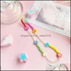 Key Rings Fashion Acrylic Strap Key Rings Lanyard Colorf Eye Beaded Rope For Cellphone Case Hanging Phone Chain Jewelry Gift C3 Drop Dhozn