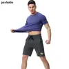 Running Set Men Gym 2 Pieces Suit Suits Man Shorts Training T Shirt Dry Fitness Tracksuits Set