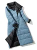 Women's Down Parkas Fitaylor Winter Women Turtleneck White Duck Coat Double Breasted Warm Sided Long Jacket 220919