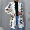 Kvinnorjackor Fashion Trend Women Lapel Leopard Print Long Sleeves kostym Jacka Elegant Fall Winter Office Lady Cardigan Coat Casual Streetwear 220919