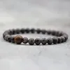 Strand Minimalist Obsidian Beaded Bracelet For Men 8mm Natural Round Wood Buddha Braclet Yoga Meditation Jewelry Armband Pulsera Hombre