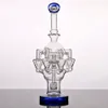 Stereo -Matrix Perc Glass Shisha Recycler Bong Bubbler Wachs Dabberöl Rigs Diffuse Duschkopf -Rückfluss Wasserleitungen mit 14 mm Gelenk