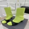 2022 New High Heel Boots Fly Gocks Gocks Super Super Spring Mid-Mid Calf مصمم نساء