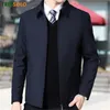 Men's Jackets Brand Business Men's Jacket Casual Coats Turn down Collar Zipper Simple Middle-Aged Elderly Men Dad clothes Office Outerwear men 220919